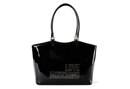 Love Moschino Enameled Logo Shopper Tasche 35 cm schwarz TAS063745 - Elegante Love Moschino Shoppertasche mit geräumigem Innenraum und praktischen Fächern. Aus robustem Polyurethan für stilvolle Langlebigkeit. Ideal für modebewusste Frauen, die Komfort und Stil schätzen.