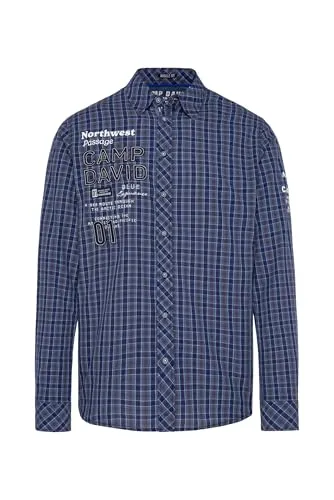 CAMP DAVID Langarmhemd aus Baumwolle im Glencheck-Muster von CAMP DAVID