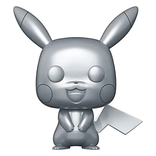 Funko Pop! Pokemon Pikachu 353 - 25 Years Metallic Figur - Actionfigur aus der beliebten Funko POP! Serie, ca. 10 cm groß, in exklusiver Metallic-Edition und in einer schützenden Fensterbox geliefert.