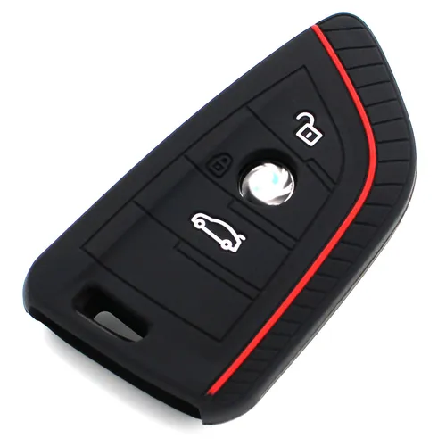 Schlüsselhülle BD Schwarz/Rot Silikonschutz Autoschlüssel Cover Fernbedienung
