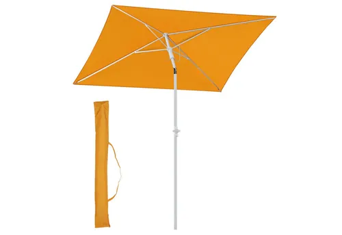 Sekey Höhenverstellbarer Sonnenschirm Rechteckig mit Schutzhülle - Robuster Balkonschirm in Orange, kippbar und höhenverstellbar für flexiblen Sonnenschutz. Ideal für den Balkon, inklusive praktischer Schutzhülle.