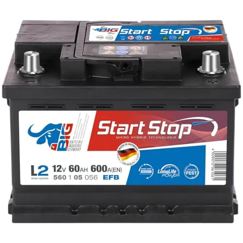BIG Autobatterie 12V Start-Stop EFB 60Ah 600A/EN wartungsfrei