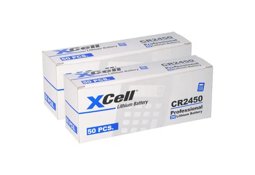100x CR2450 Lithium-Knopfzelle 3V - Langlebige Energie für Ihre Geräte - Batterien: 100x XCell CR2450 Lithium-Knopfzelle mit 620mAh, extrem langlebig und lagerbar, ideal für Uhren, Kameras und mehr.