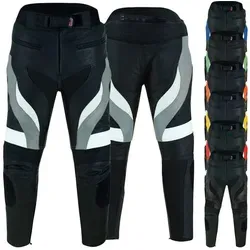 German Wear Motorradhose GW409T (mit 4 Protektoren) Motorradhose Biker Lederhose grau 54/XL