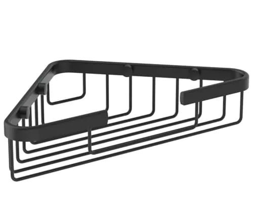 Ideal Standard A9105XG IOM Eck-Seifenkorb - Seifenschalen mit eleganter Schwarz matt (Silk Black) Oberfläche, aus robustem Metall und inklusive Befestigungssatz für einfache Montage.
