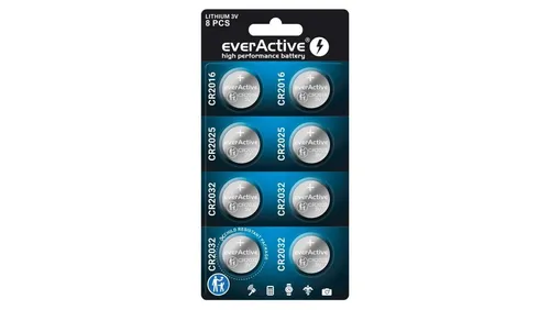 zestaw 8 sztuk baterii litowych everActive 4 x CR2032, 2 x CR2025, 5903205771254