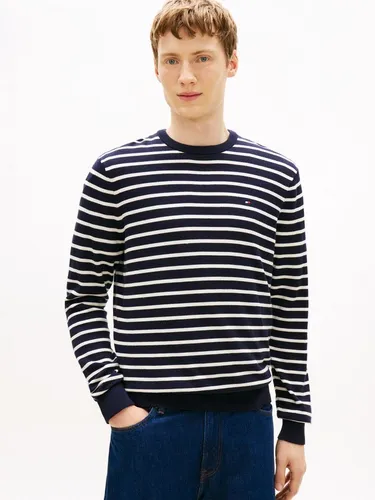 Tommy Hilfiger Herren Pullover Essential Cotton Rundhalsausschnitt, Mehrfarbig (Desert Sky/Ivory), XL - ELEGANT & VIELSEITIG: Der Tommy Hilfiger Pullover überzeugt durch zeitloses Design und optimalen Tragekomfort. Ideal für Büro und Freizeit, aus 100% Baumwolle, maschinenwaschbar und pflegeleicht. Ein Must-Have für jede Garderobe!