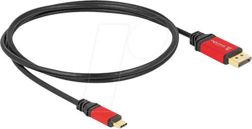 DELOCK 80092 - USB C auf DP Adapterkabel, 8K@30Hz, 1,0 m - Hochwertiges Adapterkabel von Delock für die Verbindung eines USB-C Geräts mit einem DisplayPort Monitor. Unterstützt hohe Auflösungen bis 8K und sorgt für eine zuverlässige Signalübertragung.