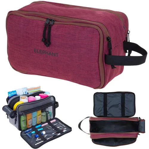 Kulturbeutel Elephant Travel Washbag XL Rot - Outdoor Kulturbeutel mit 8 Litern Volumen, ideal für Reisen, Fitness und Camping. Praktische Fächer und Handschlaufe bieten perfekten Komfort.