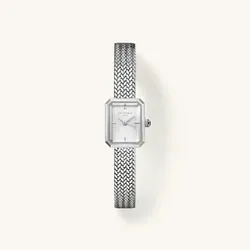 Rosefield Mini Octagon Silver Uhr für Damen von Rosefield