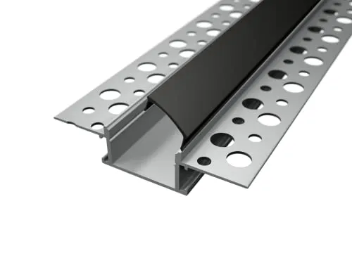 ALU Profil/Einbau Leiste Trockenbau 20 EINPUTZ für Led Streifen + Abdeckung (2m + schwarze Abdeckung)