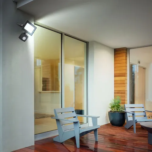 Außenlampe Wandspot Wandleuchte LED Gartenlampe Glas verstellbar Bewegungsmelder