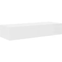 vidaXL Wandregal mit Schubladen Weiß 100x36x19 cm - Nachttisch aus robustem Holzwerkstoff, bietet reichlich Stauraum und ist ideal zur Wandmontage – perfekt für ein aufgeräumtes Zuhause!