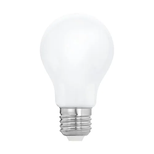 EGLO LED E27 Lampe, Glühbirne Milky, 7 Watt (entspricht 60 Watt), 806 Lumen, warmweiß, 2700 Kelvin, Leuchtmittel, Glühlampe A60, Ø 6 cm