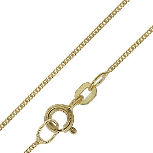 trendor Feine Panzerkette 585 Gold - Zarte Goldkette im Flachpanzer-Muster, 14 Karat Gelbgold, ideal für elegante Anhänger, inklusive Mikrofaser-Pflegetuch, Made in Germany.