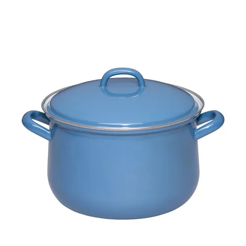Riess Fleischtopf Ø20 cm 3,5 ltr. mit Deckel - nature blue dark - Kochtopf mit 3,5 ltr. Volumen und energiesparendem Deckel, ideal für schonendes Kochen und Warmhalten im Ofen.