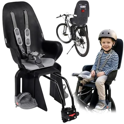 Campela Kinderfahrradsitz 9-22 kg mit TÜV - Sicher und Komfortabel für Kinder - Der Campela Kinderfahrsitz bietet zwei Befestigungsmöglichkeiten und eine verstellbare Fußstütze. Mit TÜV-geprüften Sicherheitsgurten sorgt er für unbeschwerte Radtouren mit Ihrem Kind.