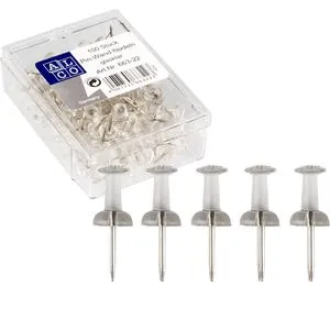 Alco Pinnadeln 663-22, Kopf aus Kunststoff, transparent, 100 Stück