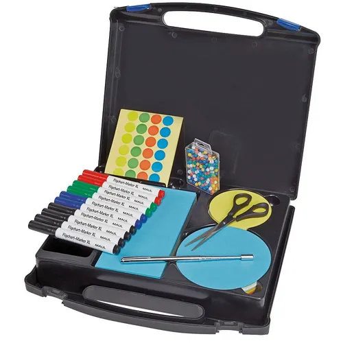 Maul Moderationskoffer 63960 - Flipcharts Moderationskoffer aus Kunststoff mit 1052 Teilen – alles für erfolgreiche Seminare und Schulungen an wechselnden Orten.