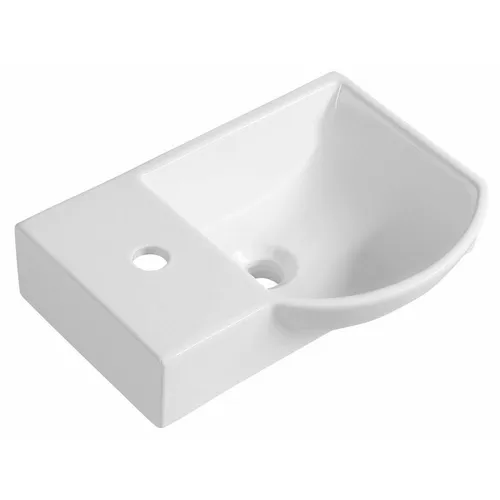 LITOS Keramik-Waschtisch 45x32cm, links, Weiß - Elegantes Keramik-Waschtisch für Badezimmer, ideal für kleine Räume. Mit praktischem Ablagebereich und modernem Design. Perfekt für eine stilvolle Einrichtung!