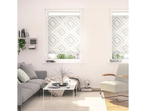 LICHTBLICK ORIGINAL Plissee Klemmfix - Stripy Boho Rectangle, ohne Bohren - Plissee in Boho-Design, blickdicht und ohne Bohren montierbar. Hochwertiger Digitaldruck für edlen Look. Ideal für individuelles Raumdesign und einfachen Sichtschutz.