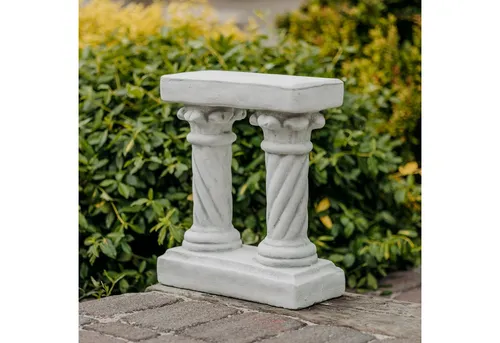 gartendekoparadies.de Gartensockel Podest auf zwei Säulen, Steinsockel, H. 42 cm, 35 x 16 cm, 23 kg, 16x16x42 cm, Frostsicher