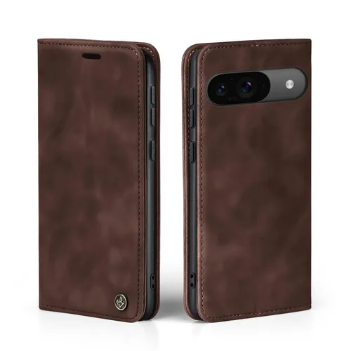 Handy Hülle für Google Pixel 9 / 9 Pro Klapp Magnet Smartphone Cover Case Braun