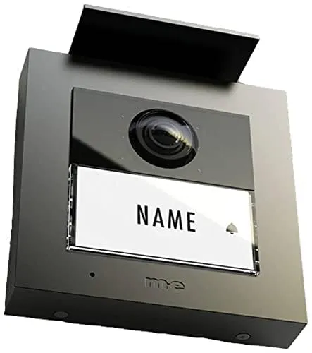 m-e VS-21 A Vistasmart iP Video-Türsprechstation - Moderne Video-Türsprechanlage mit Kamera und RFID in anthrazit. Einfache Installation, Push-Benachrichtigungen und Nachtsicht mit Infrarot-LEDs bieten höchsten Komfort und Sicherheit.