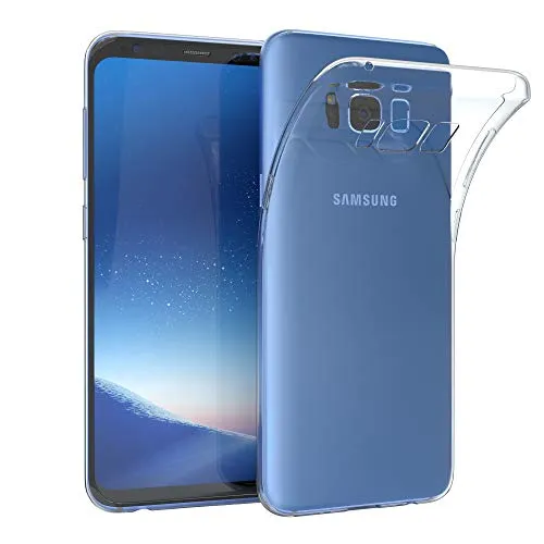 EAZY CASE Hülle kompatibel mit Samsung Galaxy S8 Schutzhülle Silikon, Ultra dünn, Slimcover, Handyhülle, Silikonhülle, Backcover, Durchsichtig, Klar Transparent