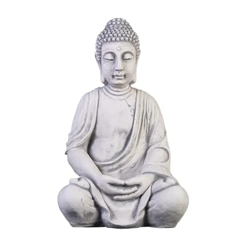 Gartenfigur Buddha Statue, Steinfigur 50 cm von gartendekoparadies