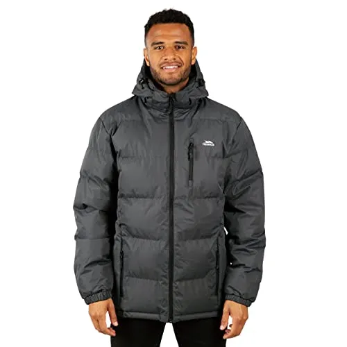 Trespass Clip gepolsterte Jacke XL - Grau - Winterjacke für Männer mit Coldheat-Technologie, die Körperwärme speichert und Sie auch bei Kälte warm hält. Mit verstellbarer, abnehmbarer Kapuze und mehreren Taschen für optimale Funktionalität.