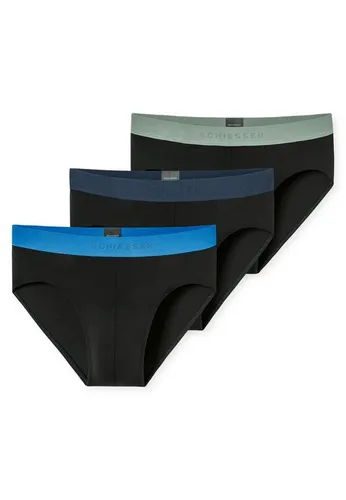 Schiesser Herren 3 Pack Slips aus Bio Baumwolle - Bequem und Sportlich - Herren-Slips aus 95% Bio Baumwolle, mit sportlichem Logo-Webgummibund und bequemen Beinausschnitten, ideal für den täglichen Komfort.