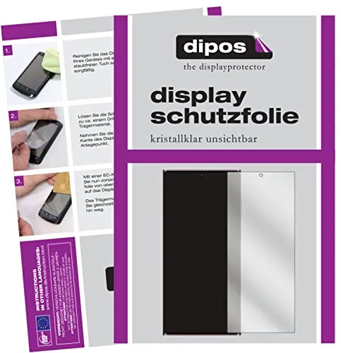 dipos I 6X Schutzfolie klar kompatibel mit Samsung Galaxy S22 Ultra Folie Displayschutzfolie (3X Vorderseite + 3X Rückseite)
