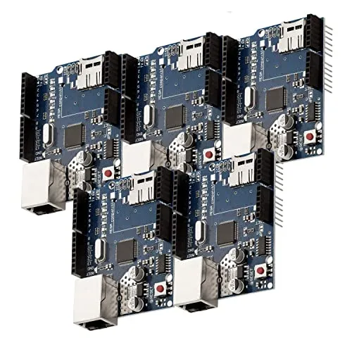 AZDelivery 5 x Ethernet Shield W5100 mit MicroSD-Karten Slot - Mainboards: 5er Set von AZDelivery Ethernet Shields W5100 für stabile LAN-Verbindungen, inklusive E-Book für einfache Einrichtung und viele Beispielsketche.