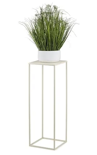 HowHomely Blumenständer Metall Cremefarben 70 cm Hoch in beige von HowHomely