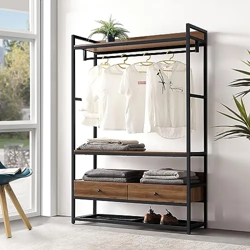 Garderobenständer Braun, 120x180 cm - Hochwertiger Garderobenständer in Braun, ideal für Ordnung in Flur oder Diele. Maße: 120 cm Breite, 180 cm Höhe. Jetzt 10€ Willkommens-Gutschein bei Newsletter-Anmeldung sichern!