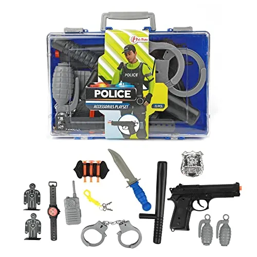 Toi-Toys 14707A - POLICE Koffer - Polizei-Set mit Zubehör - Sonstige Spielwaren - Umfassendes Polizei-Set für kleine Nachwuchspolizisten mit Pistole, Walkie-Talkie und mehr für spannenden Rollenspiel-Spaß!