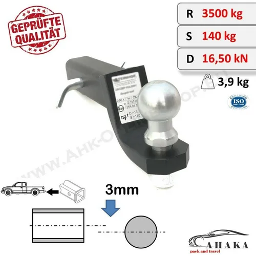 AHK für Ford F150 US-ADAPTER 50x50 Anhängevorrichtung Anhängerkupplung komplett