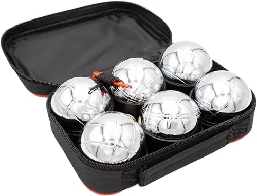 mucHome Premium Boule Kugel Set mit Tragetasche - Vollständiges Boule-Set mit 6 Metallkugeln, Zielkugel aus Holz und Distanzschnur. Ideal für Garten und Freizeit, perfekt für Anfänger und Profis, um Spaß im Freien zu genießen.
