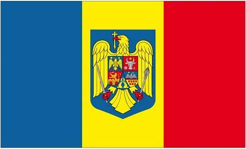 Fahne / Flagge Rumänien Wappen 90 x 150 cm in blau von FahnenMax