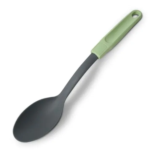 Fackelmann Ecolution Servierlöffel – Kochlöffel aus Holzfasern und Bio-Kunststoff – 33 cm x 6 cm großer Pfannenlöffel in Mintgrün/Steingrau