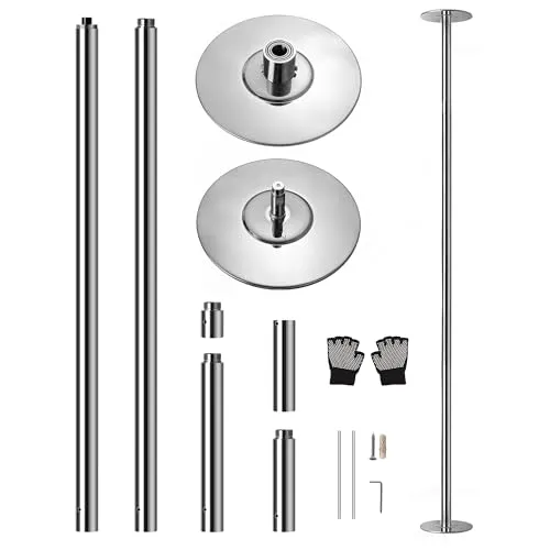 SereneLife Pole Dance Stange – Höhenverstellbar 204-274cm - Turntrainingsgeräte: Robuste Poledance Stange aus Stahl mit Anti-Korrosions-Beschichtung, tragfähig bis 280kg, ideal für Indoor-Training und einfach zwischen statisch und rotierend wechselbar.