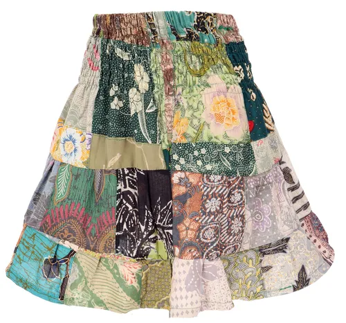 GURU SHOP Upcycling Patchwork Minirock von Guru-Shop