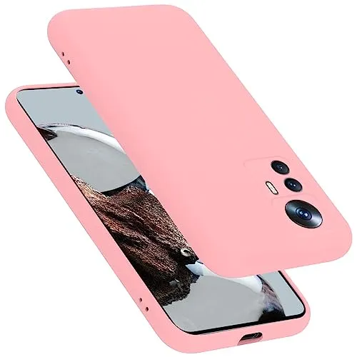 Cadorabo Hülle kompatibel mit Xiaomi 12T / 12T PRO Hülle Silikon Handyhülle für 12T / 12T PRO Case aus flüssigem Silikon- Kratzfeste und stoßfeste dünne TPU Schutzhülle - Liquid PINK