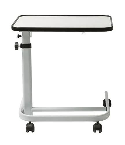 FabaCare Beistelltisch Luxus, stufenlos höhenverstellbarer Pflegetisch, Betttisch auf Rollen, Tisch für Bett mit Neigung, faltbar, Winkel verstellbar, Weiss