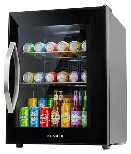 KLAMER Getränkekühlschrank 37 L – Mini Kühlschrank für 35 Dosen mit Touch Display