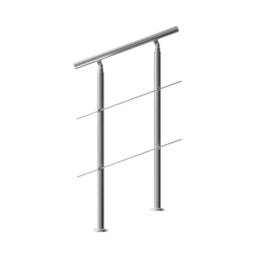 monzana Brüstungsgeländer 80cm mit 2 Querstreben - Robustes Brüstungsgeländer aus pflegeleichtem Edelstahl, anpassbar an jede Treppenneigung. Ideal für Innen- und Außenbereiche, bietet es Sicherheit und elegantes Design.