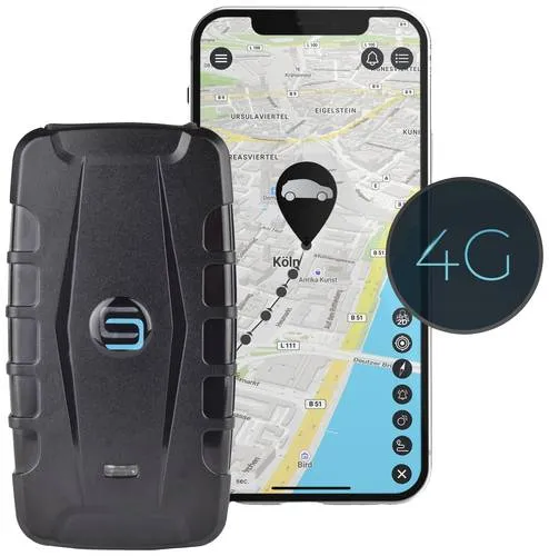 Salind GPS SALIND 20 4G GPS Tracker - Fahrzeugtracker Schwarz - Fortschrittlicher 4G GPS Tracker mit Live-Ortung, starkem Akku und flexibler Magnetbefestigung. Ideal für Fahrzeugüberwachung in ganz Europa.