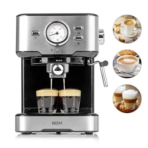 BEEM ESPRESSO-SELECT Espressomaschine - klassische Siebträgermaschine mit 15 bar, für perfekten Cappuccino und Latte Macchiato mit schwenkbarer Milchschaumdüse