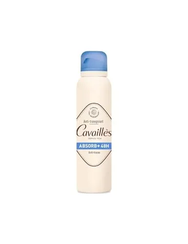 Cavaillès Absorb+ Anti-Transpirant Deodorant 48h Spray 150ml – Anti-Flecken & extra trockener Effekt – pflanzliches Überfett, geeignet für empfindliche Haut – Grüner Tee & Bergamotte – Flasche